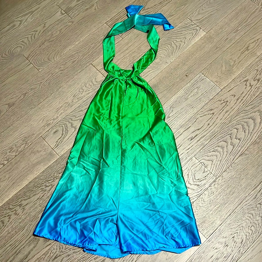 Fashion nova green/blue ombré mini dress